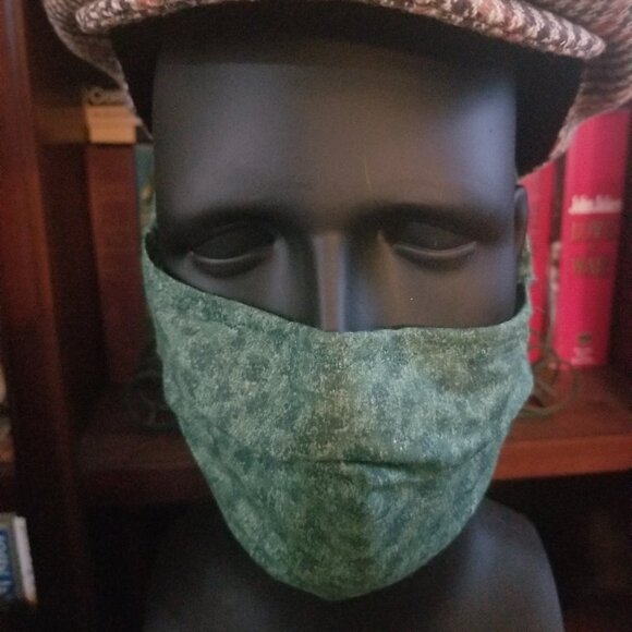 Cloth Face Mask - Silver/Copper Filters-Moss Green - Picture 1 of 8